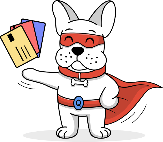 KeepCard mascot — a superhero dog holding loyalty cards
